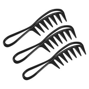 3 Pcs Hair Comb Wide Tooth Anti Static for Wet and Dry Black